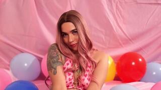 Fucking with My Fuckmachine and Cum on Top of Many Colored Balloons