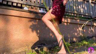 You are addicted to worshipping my feet and legs while I smoke my vape