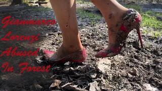 Top 21 min! Sexy SweetLana in Gianmarco lorenzi pumps in the forest, high heels ruined, high heels in mud, wet high heels
