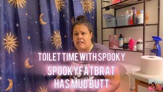 spookyfatbrat Has Mud Butt! Toilet Time with spooky