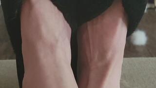 Wiggling toes in house shoes