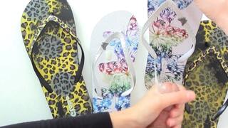 Footjob and Handjob on Flip Flops