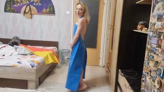 tease you with my blue pvc apron