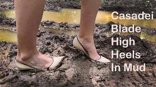 TOP VIDEO from Sexy Nina in Casadei Blade in the forest, muddy high heels, high heels sinking, high heels ruined