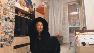 fur coat fetish, dildo sucking