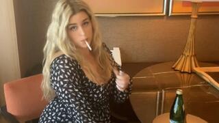 Low Cut Dress & a Cork Cigarette