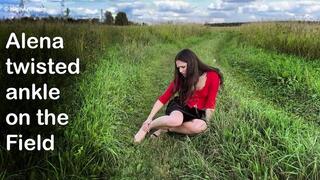 Top 20 min! Sexy new model Alena twisted ankle, girl walks in one shoe, twisted ankle girl, high heels on the field