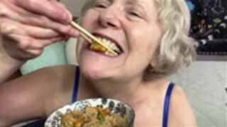 Stuffing My Face With Fried Rice Using Chopsticks