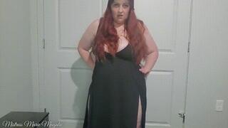 Worship my body in a beautiful black dress