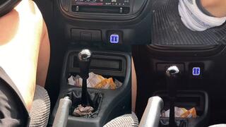 My big tits can not stop bouncing when i drive my car