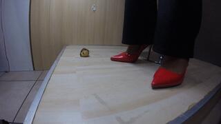 Candid under her desk