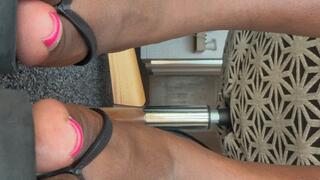 Pretty Pink French Tips in Flip Flops