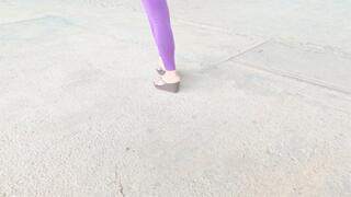 Walking on platforms and then let them hang on the feet (2)