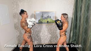Lora Cross vs Andre Shakti In A Strip Boxing Match