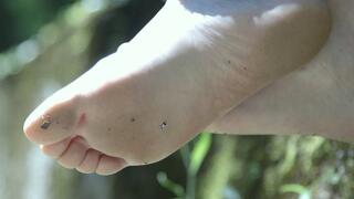 Giantess Reading Outside Unaware