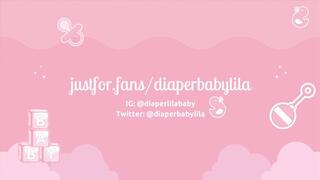 Lila Cums 3 Times in Her Wet Diaper