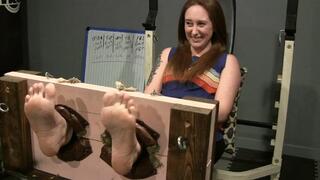 Can i PLEASE come get my feet tickled? In the stocks you go! LOW