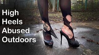 Platform High Heels Hard Play, High Heels Ruined, High Heels Sinking, Ripped Pantyhose