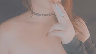 Smoking a cork in my black bodysuit