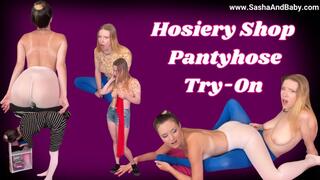 Hosiery Shop- Scissoring Pantyhose Try-on