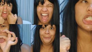 Silly faces, pignose, spit, massaging my tongue