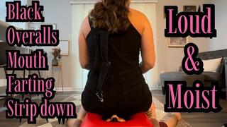Black Overalls into White Spandex Mouth Farts 002