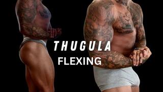 TATTOO HUNK FLEXING BODYBUILDER - GLUTES & FEET INCLUDED