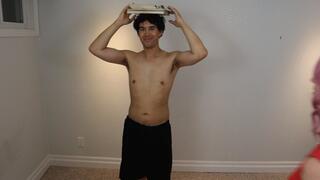 Ticking FetishGuy while he tries to balance a book on his head