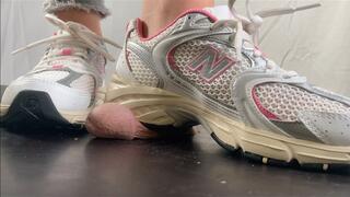 A Shoejob in New Balance 530 Sneakers - Cockcrush and CBT in Brand new Sneakers - Sneaker fetish - side - 4k Quality
