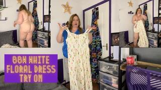 BBW White Floral Dress Try On 1080p