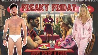 FREAKY FRIDAY BODYSWAP - step sis & step bro swap & fuck