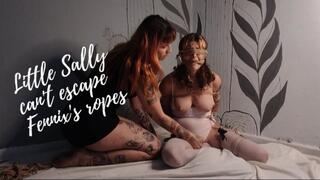 Little Sally can't escape Fennix's ropes