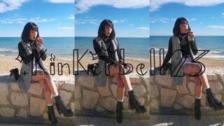 Smoking cigar out by the beach wearing Leather boots - Kinkerbell23