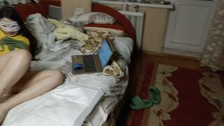 Step-Brother Deflowers Step-sister, Shows Squirt, Fucks, Cums on Tummy