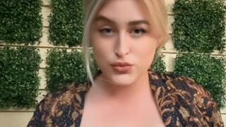 Cigarette Lipstick in a Low Cut Top