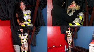 PART I : Helpless, ballgagged and wrapped!