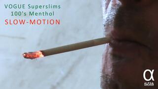 Smoking Vogue Superslims 100s Menthol slowmotion