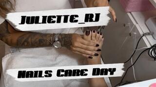 Juliette_RJ on a Feet Care Day Part 2 - NATURAL NAILS - FRENCH TIPS NAILS - PEDICURE DAY - NAILS CARE - FOOT CARE - CARE DAY - FEET SCRUB - FOOT MASSAGE - NATURAL NAILS - PAITING FEET TOES - FOOT FETISH