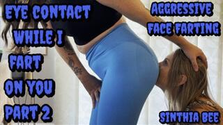 Aggressive Face Farting with Eye Contact on Female Slave