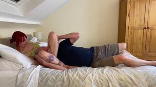 Femdom Wrestling Princess Diss tries heads scissors on Roger Razer