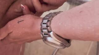 Handjob in the shower and doggy in bed with Bradshaw Silver