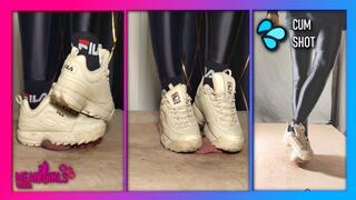 Fila Disruptor Cock Crush, Spitting and Brutal Shoejob with Cumshot