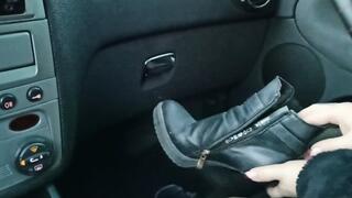 Sweaty pantyhose feet