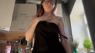 Emma will sexually tease her breasts while lubricating them with cream