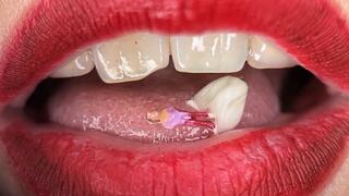 Gwendolyn slobbered over two tiny guys