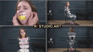 Arina - Tape Bound and Gagged Cutie on a Chair (FULL HD MP4)