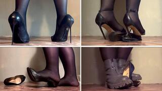 Best 43 min by Julia! Stiletto High Heels FULL Destruction, Nando Muzi ruined, RUINED High Heels, High Heels Crush