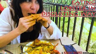 EATING LOBSTER IN A DISGUSTING WAY - milf - pov - public - outdoors - big tits