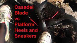 Crazy 37 min by Sexy Nina! Casadei Blade vs Italian Platform, Shoes Ruined, Dirty Heels, Heels Crush, Casadei in Mud