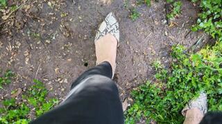 Fifi getting her reptile print flats all muddy then making a muddy mess of the pedals of her SUV with dirty talk about being stuck *new*